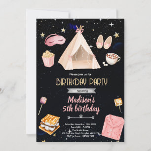 S'more pajamas birthday party invitation