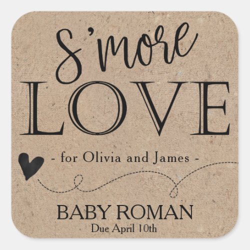 SMore Rustic Kraft Favor Tag for Baby Shower