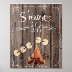 s'more rustic wood party wedding sign print