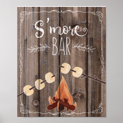 smore rustic wood party wedding sign print