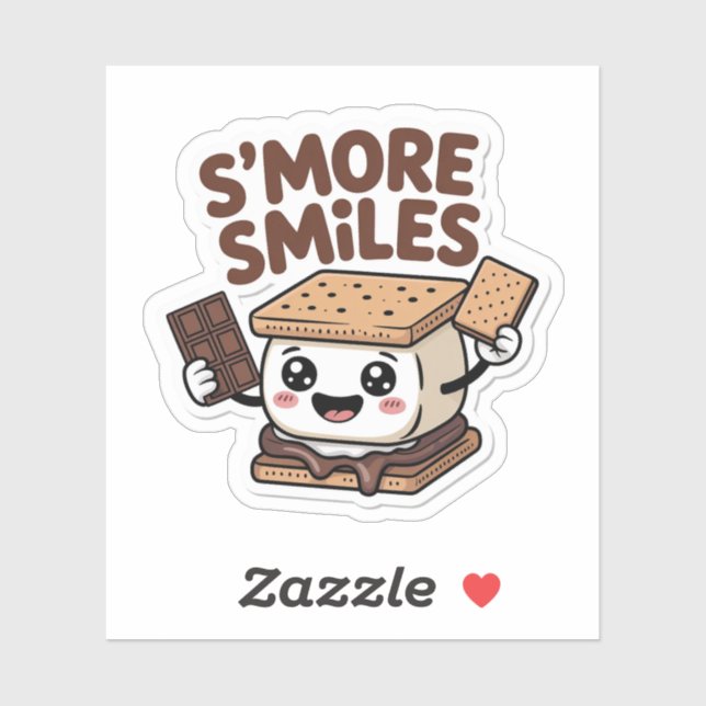 S'more Smiles Cute Kawaii Campfire Treat Sticker (Sheet)