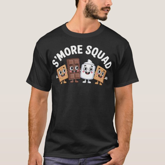 S'More Squad Camping Campfire Chocolate Marshmallo T-Shirt (Front)