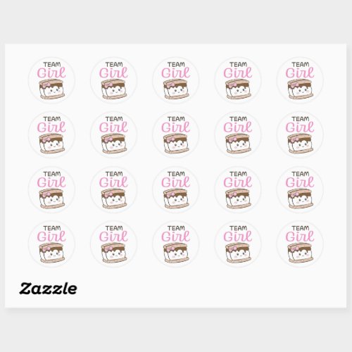 Smore Team Girl gender reveal stickers