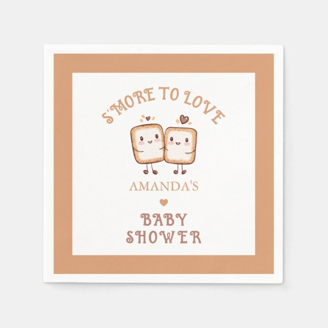 S'more to love Adventure Baby Shower  Napkins (Front)