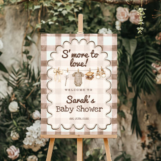 S'more To Love Baby Shower Brown Welcome Sign