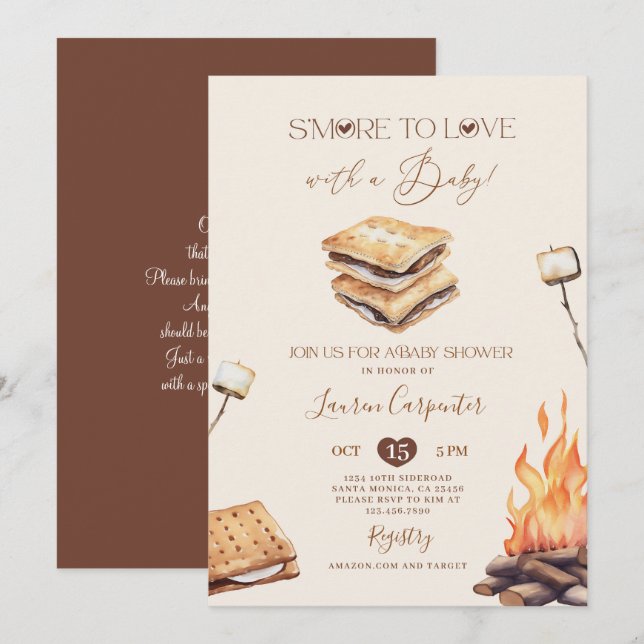Smore to Love Baby Shower Invitation (Front/Back)