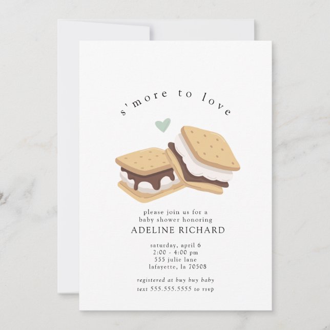 S'more to Love Baby Shower Party Invitations (Front)
