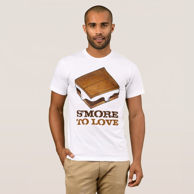 S'more To Love Chocolate Campfire Camp S'mores Tee (Front Full)