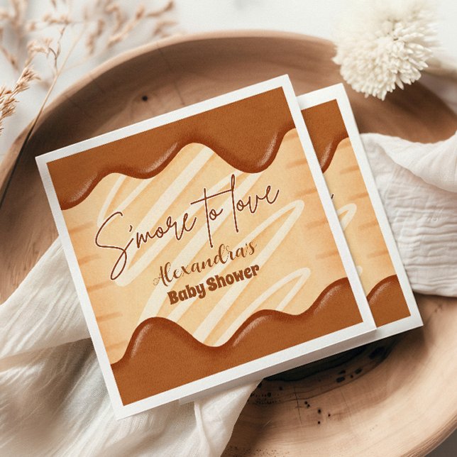 S'more to Love Kawaii Gender Neutral Baby Shower Napkins (Creator Uploaded)