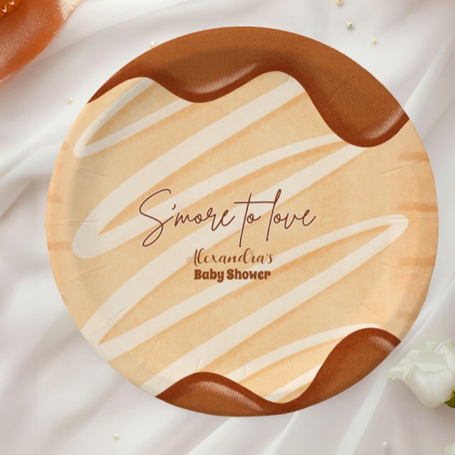 S'more to Love Kawaii Gender Neutral Baby Shower Paper Plates (Creator Uploaded)
