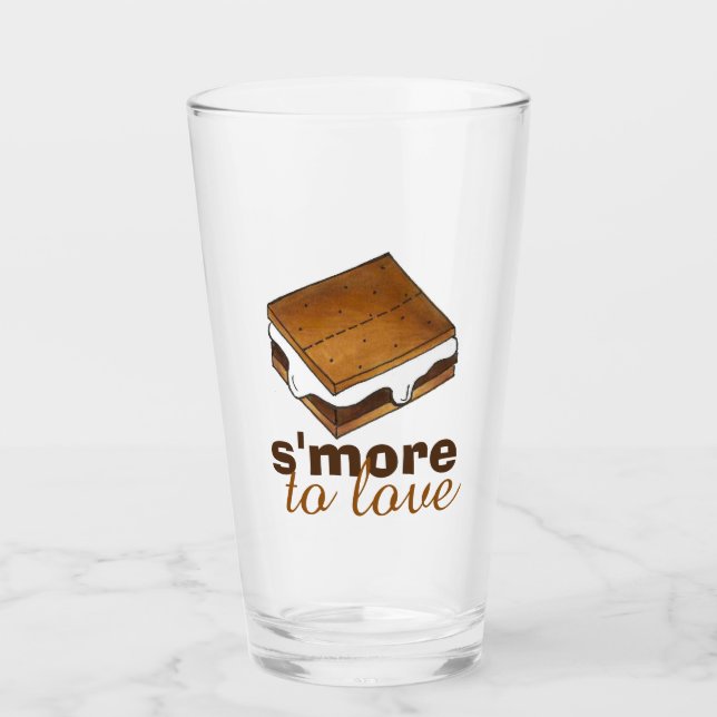 S'more To Love Marshmallow Camp Campfire S'mores Glass (Front)