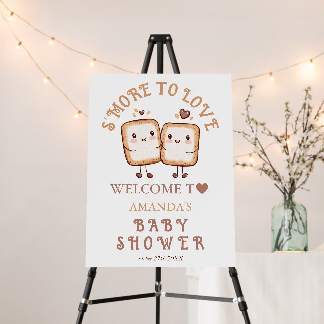 S'more to love Neutral Baby Shower Welcome Sign (In Situ (Stand))