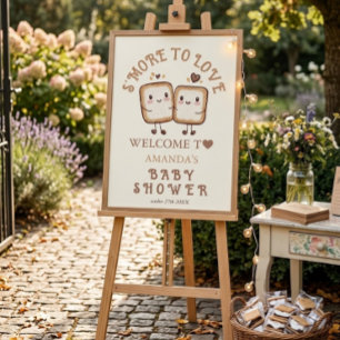 S'more to love Neutral Baby Shower Welcome Sign