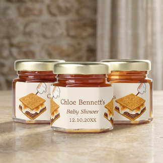 S'more To Love Winter Camping Baby Shower Honey Jar Favors