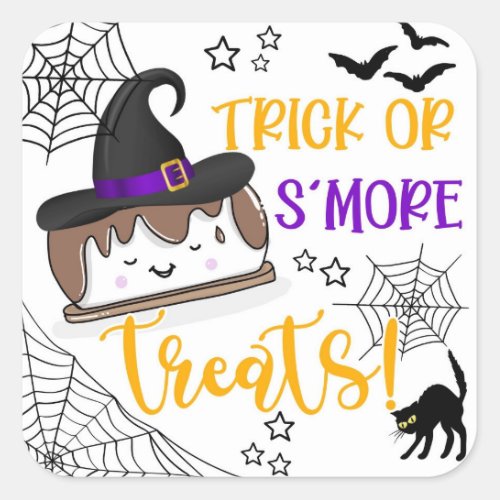 Smore trick or treat square sticker