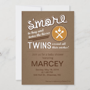 S'more Twin Baby Shower Invitation