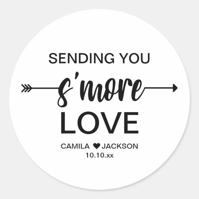 S'more Wedding Favor Classic Round Sticker (Front)