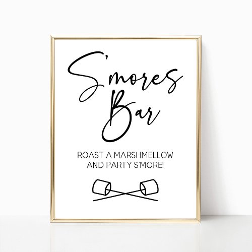 SMores Bar Marshmallow Lets Party SMore Sign