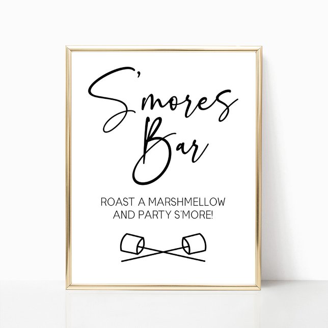 S'Mores Bar Marshmallow Let's Party S'More Sign (Creator Uploaded)