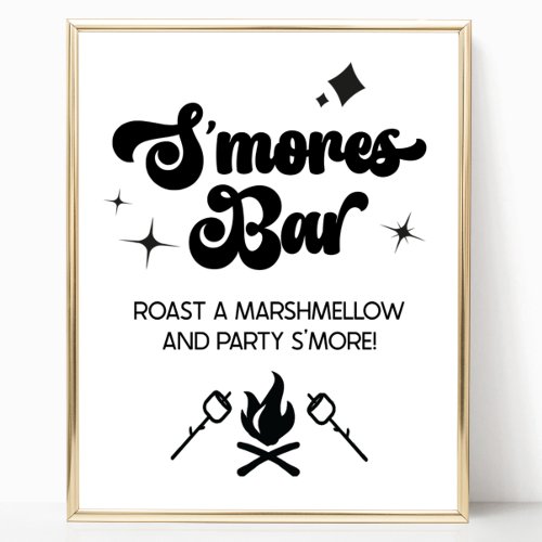 SMores Bar Marshmallow Roast Lets Party Sign