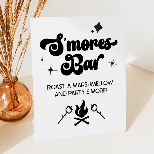 SMores Bar Marshmallow Roast Lets Party SMore Pedestal Sign