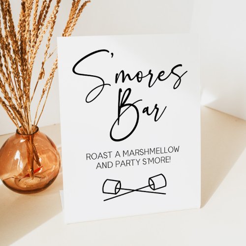 SMores Bar Marshmallow Roast Lets Party SMore Pedestal Sign