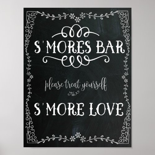 SMores Bar Sign Wedding Decor Poster