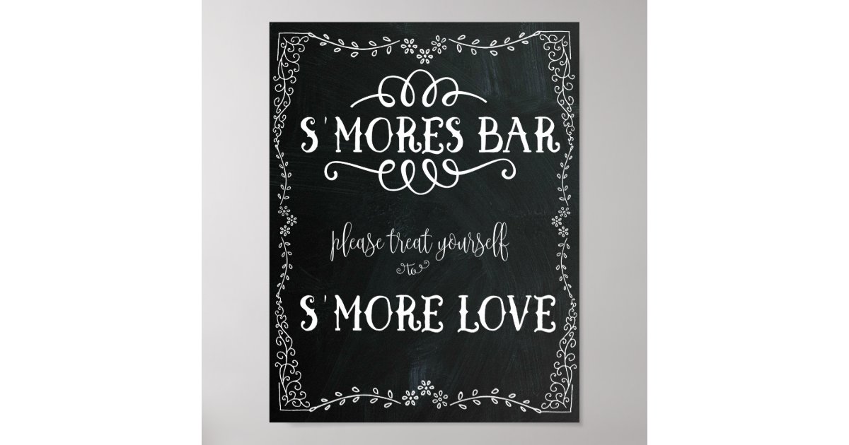 smores bar sign wedding decor poster zazzlecom