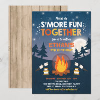 S'mores Birthday Invitation S'mores Bonfire Party