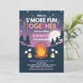 S'mores Birthday Invitation S'mores Bonfire Party (Standing Front)