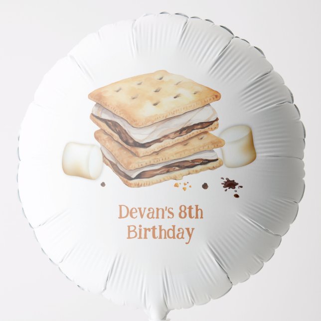 S'mores Birthday Party Balloon (Front)