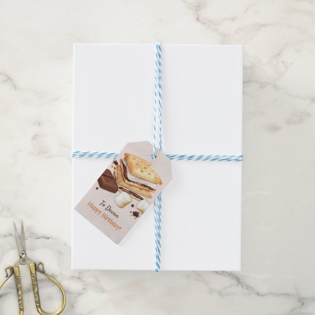 S'mores Birthday Party Gift Tags (With Twine)
