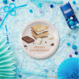 S'mores Birthday Party Paper Plates