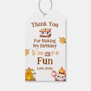 Smores Birthday Thank You Tags Favor Tags Smore