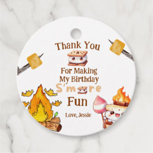 Smores Birthday Thank You Tags Favor Tags Smore