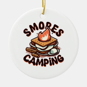 smores camp ceramic ornament