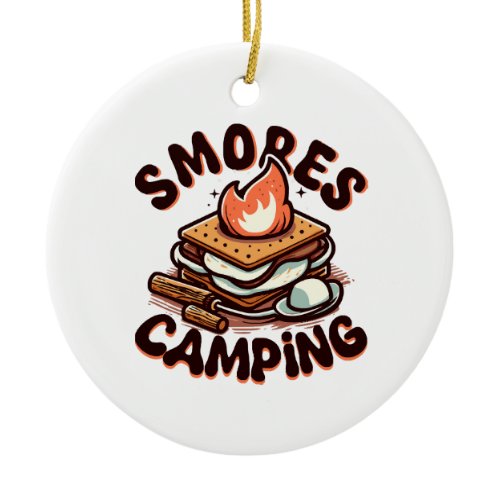 smores camp ceramic ornament