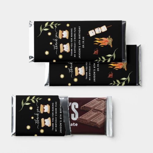 Smores Camping Campfire Greenery Thank You Hershe Hershey Bar Favors
