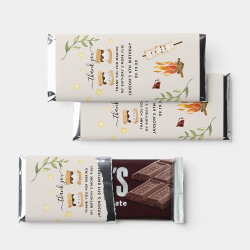 Smores Camping Campfire Greenery Thank You Hershey Bar Favors