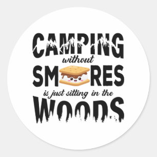 Smores Camping Tents Outdoor Campfire Classic Round Sticker