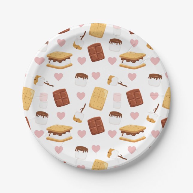S'mores Camping Themed Party Decor  Paper Plates (Front)