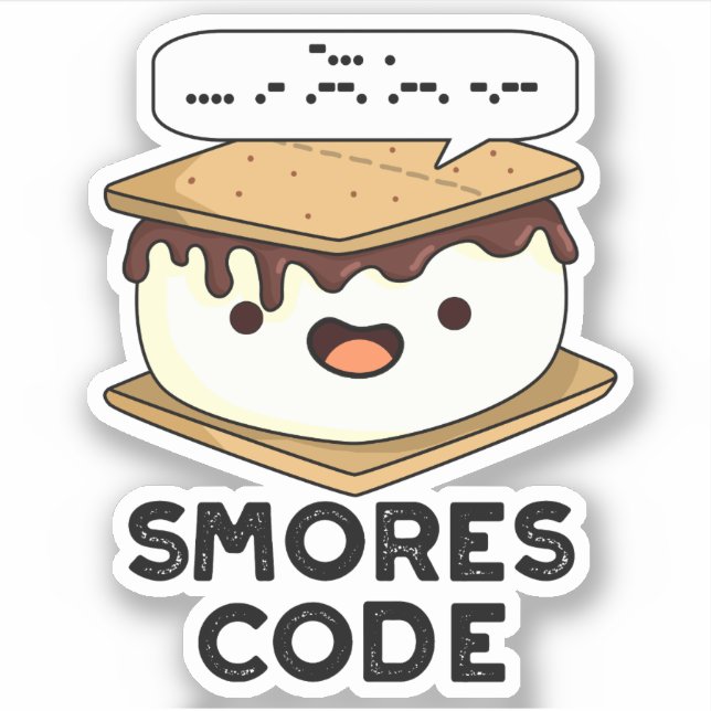 Smores Code Funny Food Pun  Sticker (Front)