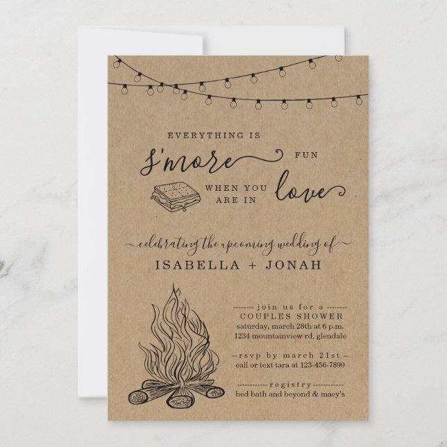 S'mores Couple Couples / Bridal Shower, Engagement Invitation (Front)
