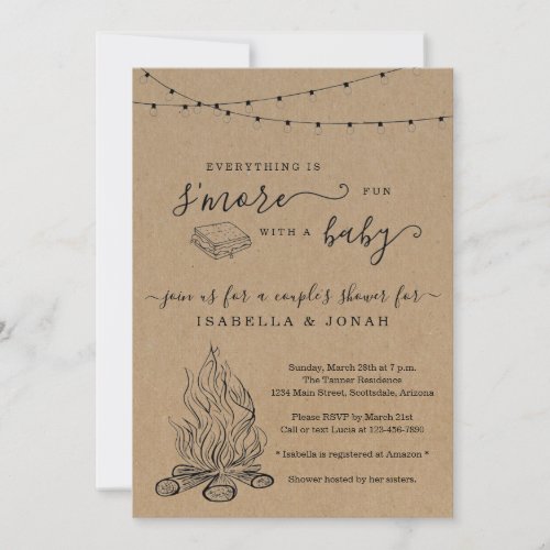 Smores Couples Baby Shower Invitation