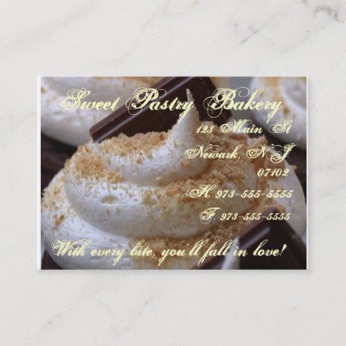 smores cupcake business card