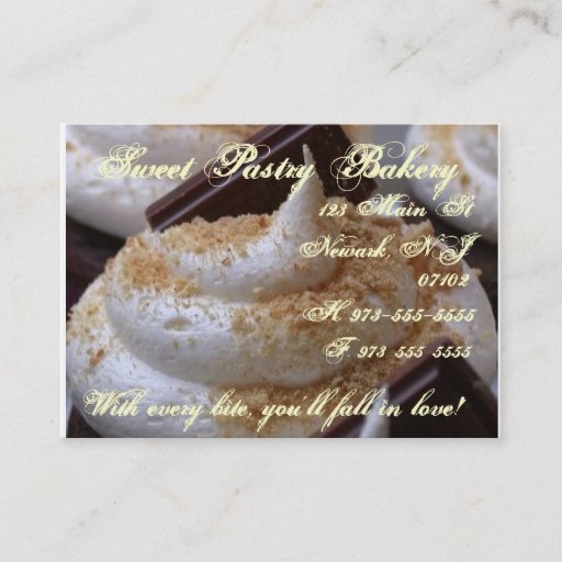 Customizable smores cupcake business card