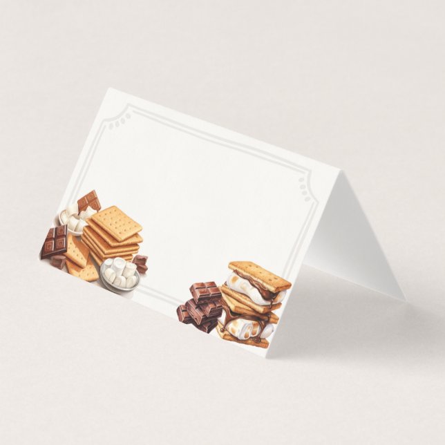 Smores Fall Bonfire Outdoor Place Card Table Decor (Front)