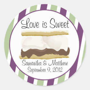 Smores Favor - Love Is Sweet Classic Round Sticker