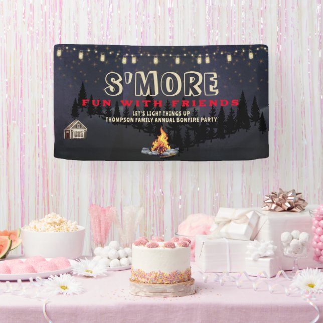S'mores Fun Bonfire Backyard Cookout Friendsgiving Banner (Party)