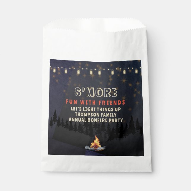 S'mores Fun Bonfire Backyard Cookout Friendsgiving Favor Bag (Front)